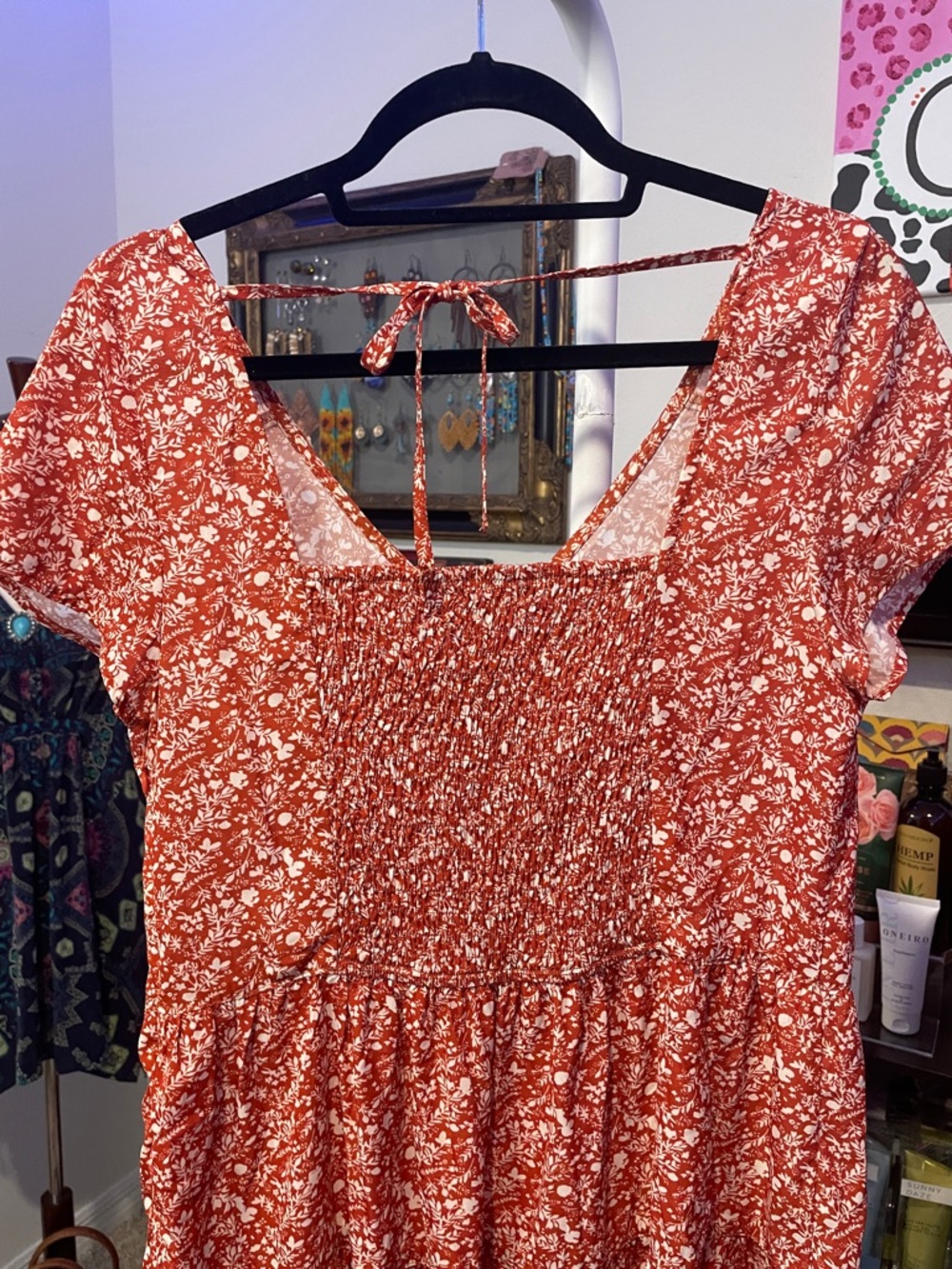 bohme Rust Floral Mini Dress - Picture 4 of 5
